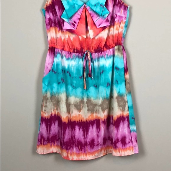 BeBop Tie Dye Ruffle Front Dress (Medium) - Picture 3 of 8
